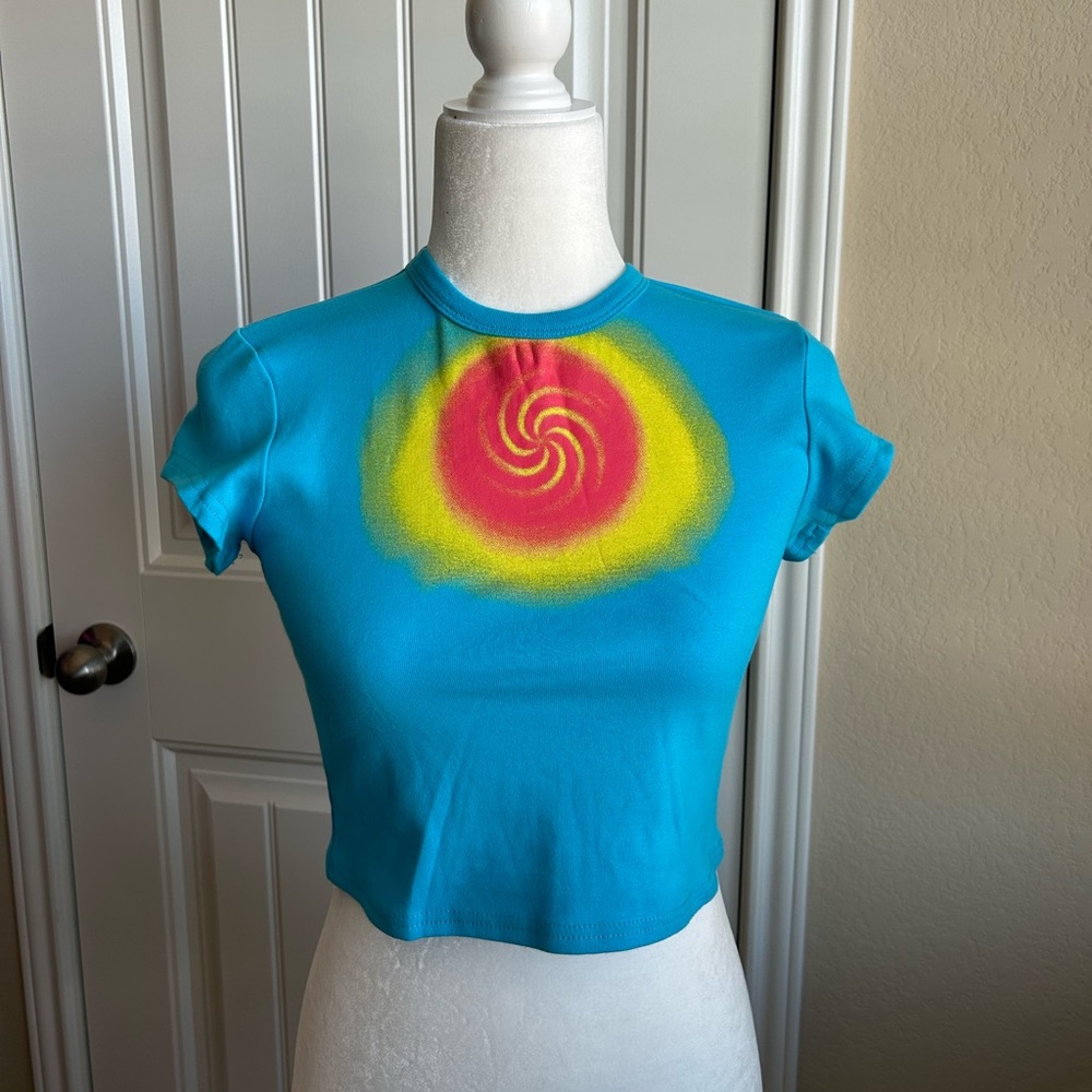 Blue Crop Top Baby Tee